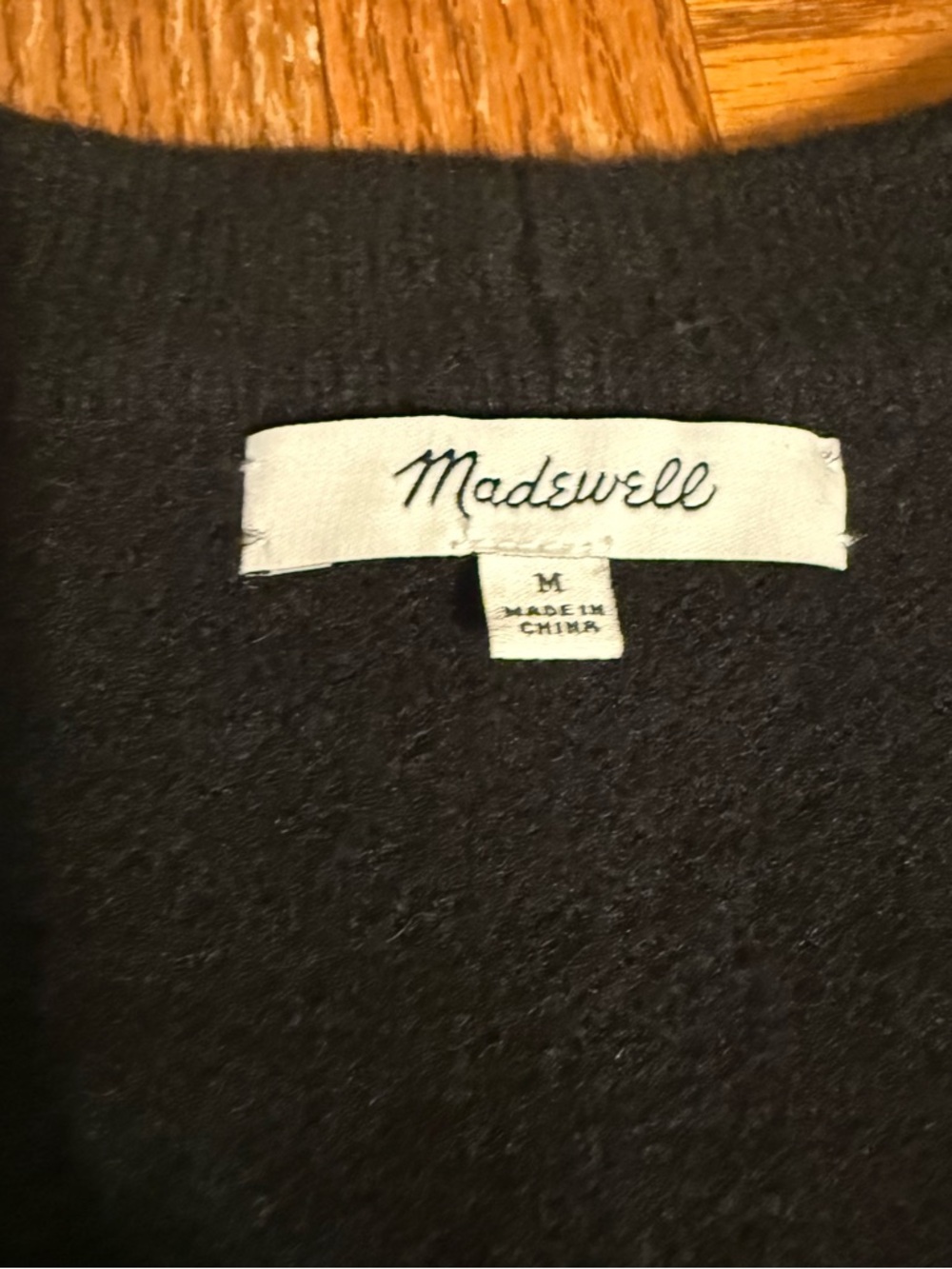 Madewell Maysfield Merino Wool Cardigan in Black Sz M Relaxed Fit Minimalist - Picture 8 of 14